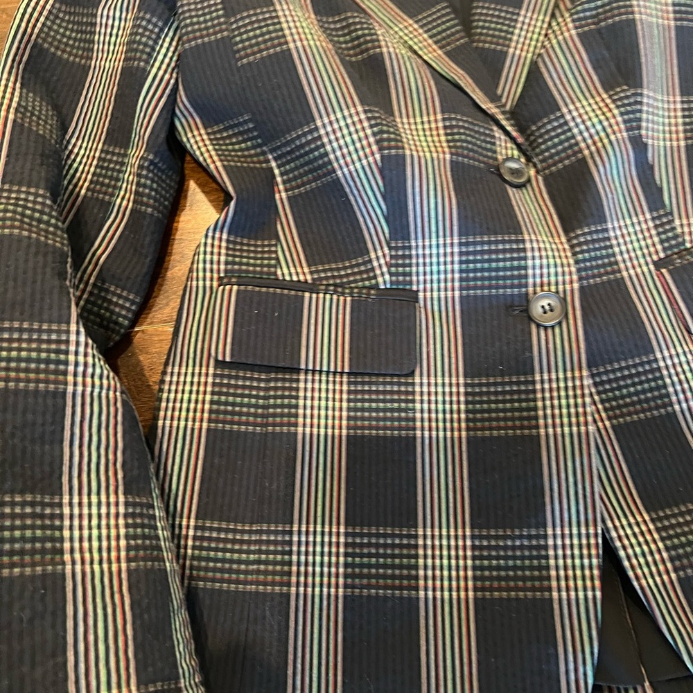 1901 Nordstrom Puckered Plaid Blazer - Picture 4 of 6